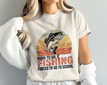 Born to Go Fishing PNG, Funny Fishing Clipart, Retro Fishing, Fishing Sublimation, Digital Download, Digital, PNG