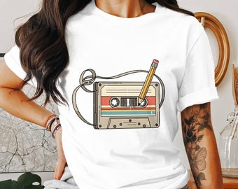 Cassette Tape PNG, Mix Tape Clipart, Pencil Png, 80s Music Png, Retro Png, Sublimation Png, Digital Download