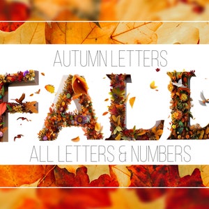 Fall Alphabet Letters Bundle, Autumn PNG Letters, Numbers, Fall PNG, Fall Clipart, Fall Transparent Letters PNG, Fall Theme Letters