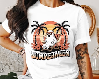 Summerween PNG, Ghost Summer, Halloween Png, Beach Ghost, Retro Ghost, Digital Download, Sublimation Png