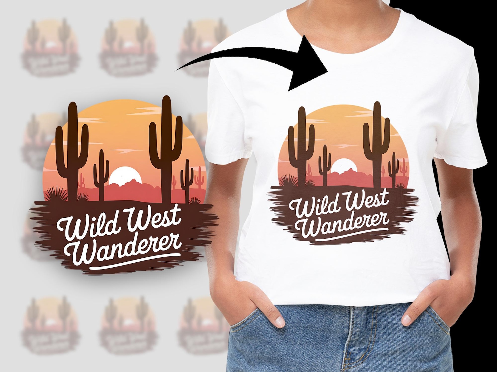 Wanderer Graphics Wild West Wanderer PNG, Digital Download, Desert Cactus PNG, Western ...