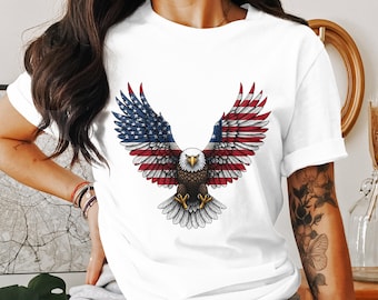 Aquila americana PNG, Aquila della bandiera degli Stati Uniti, Aquila patriottica, 4 luglio, Sublimazione dell'aquila, Download digitale, PNG