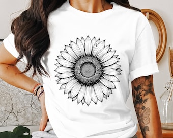 Sunflower Png, Sunflower Clipart, Floral Png, Flower Png, Boho Sunflower, Sublimation Png, Digital Download