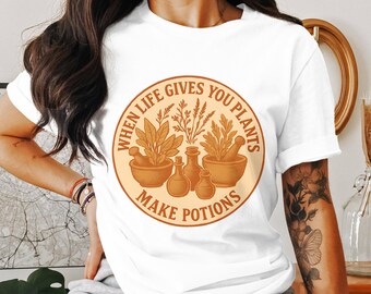 When Life Gives You Plants PNG, Make Potions Png, Herbalist Png, Witchcraft Png, Digital Download, Digital, PNG, Herbal Apothecary Art