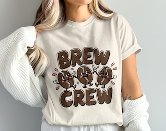 Brew Crew PNG, Coffee Beans Png, Coffee Png, Funny Coffee Png, Sublimation Png, Digital Download, Digital, Digital Download, PNG