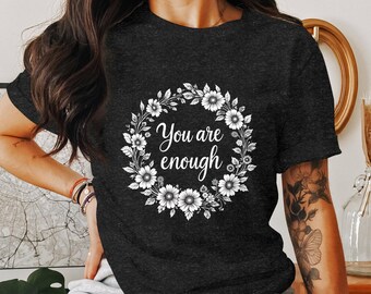 Sie sind genug PNG, Blumenkranz Png, Affirmation Png, motivierender Png, digitaler Download, inspirierender Png, digital