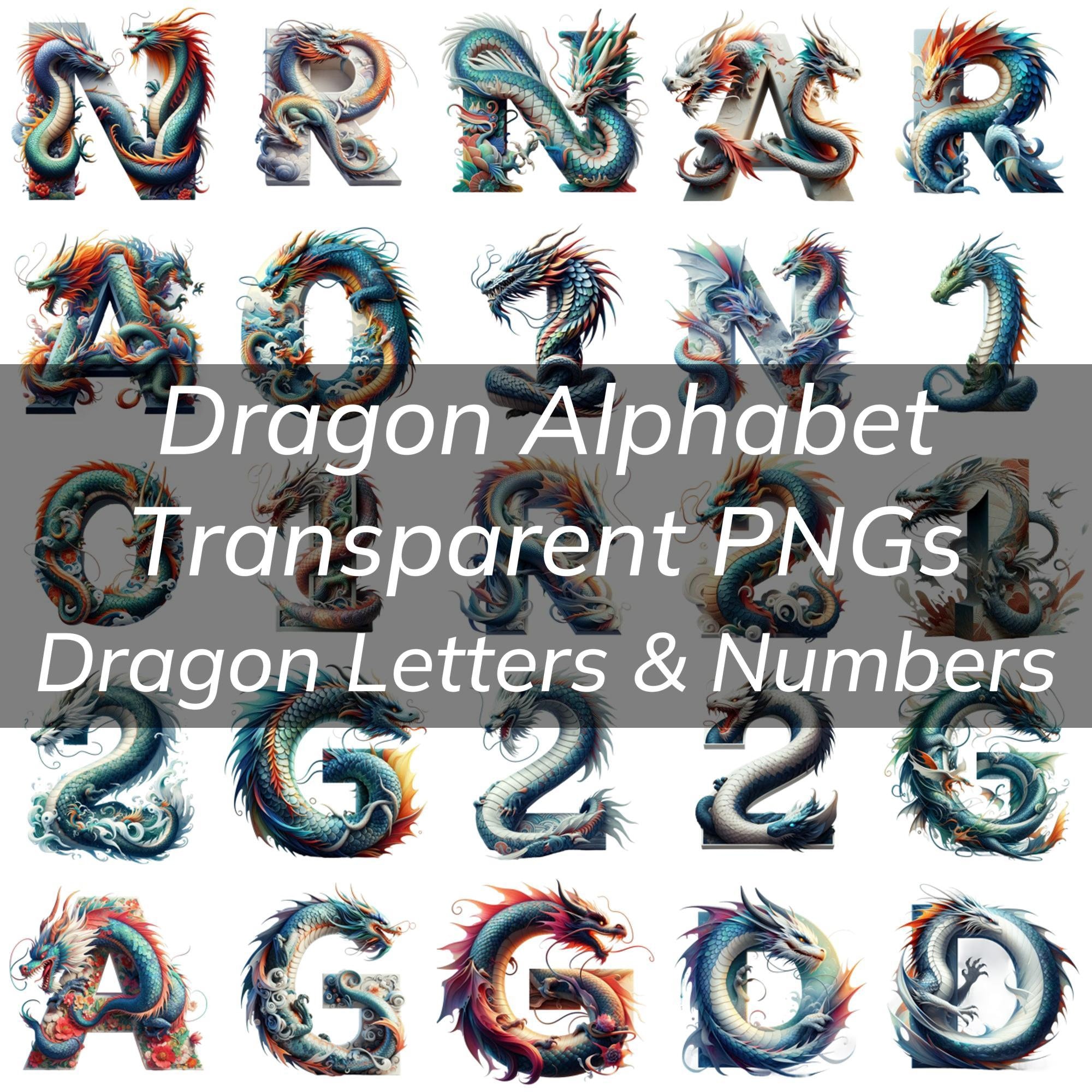 Dragon Alphabet Dragon Letters & Numbers, Transparent Pngs