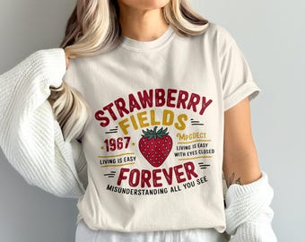 Strawberry Fields Png, 1967 Png, Forever Png, Living Is Easy Png, Sublimation Png, Digital Download, Digital, PNG