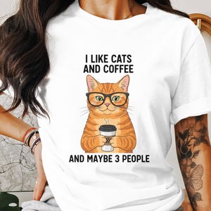 I Like Cats and Coffee Digital Download, Funny Cat Png, Cat With Glasses Png, Coffee Lover Png, Maybe 3 People, Digital,PNG