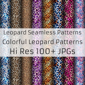 Plus de 100 lots de motifs imprimés léopard sans couture, images haute résolution, motifs colorés sans couture de motifs léopard, boîte imprimé léopard, papiers numériques