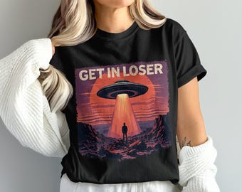 Imágenes prediseñadas de "Entra en Loser", OVNI, Alien, Alien divertido, Nave espacial, Descarga digital, Sublimación, Imágenes prediseñadas de "Entra en Loser"