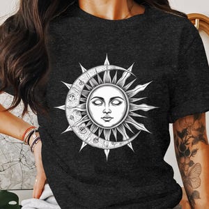 Sun and Moon PNG, Celestial Png, Face Png, Mystic Png, Sun Moon Clipart, Digital Download, Printable Art
