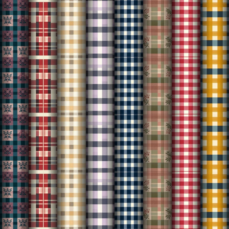 Boho Checkers 150+ Gingham Checks Boho Seamless Pattern Bundle, With All Colors ...