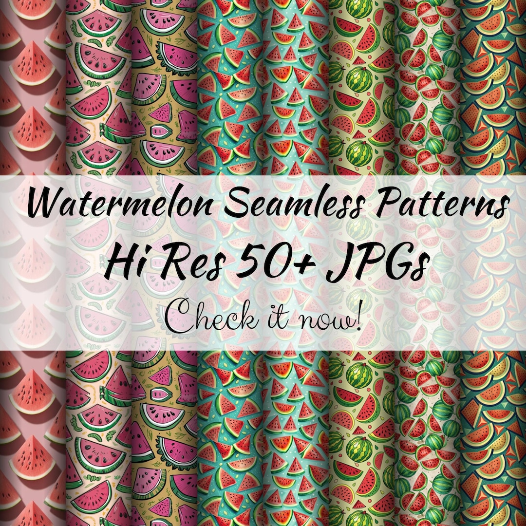 50+ Watermelon Seamless Patterns Summer Vibes With Watermelon Slices ...