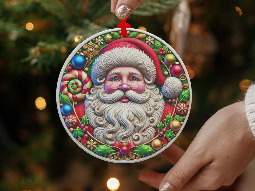60+ 3Dサンタクロースクリスマスオーナメント昇華PNGクリスマス