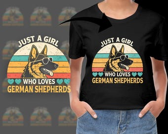 German Shepherd PNG, Dog Png, Girl Who Loves Dogs, German Shepherd Clipart, Sublimation Png, Digital Download,Gift For German Shepherd Owner