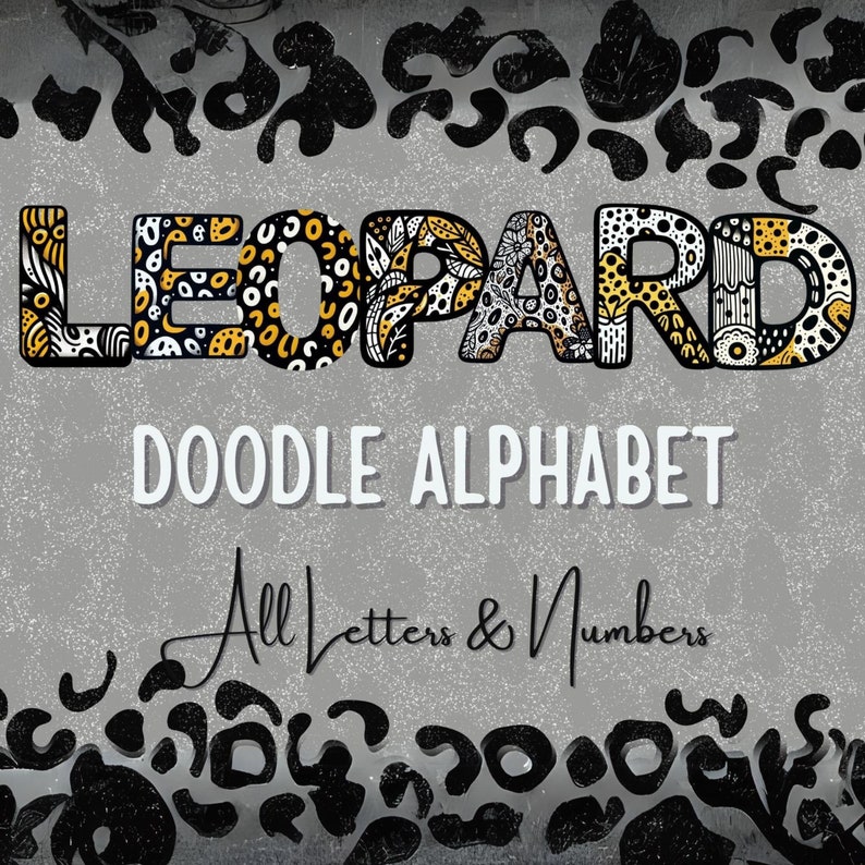 Leopard Alphabet Letters Bundle | Leopard PNG Letters Numbers | Leopard ...