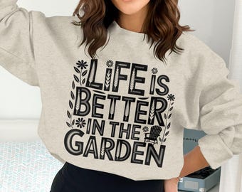 Life is Better in The Garden PNG, Garden Clipart, Adirondack Chair, Floral Png, Sublimation Png, Digital Download