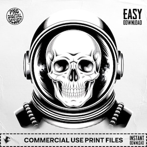 Astronaut Skull PNG, Space Skull Clipart, Spooky Astronaut, Helmet Skull Png, Digital Download, Sublimation Png, Funny T-shirt
