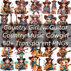 Plus de 50 images de fille country avec guitare, PNG transparents guitare de cow-girl, fille de musique country pour verres, tasses, affiches, t-shirts, musique
