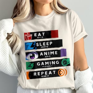 Eat Sleep Anime Gaming Repeat PNG, Digital Download, Gamer Png, Anime Png, Eat Png, Gaming Png, Digital Art