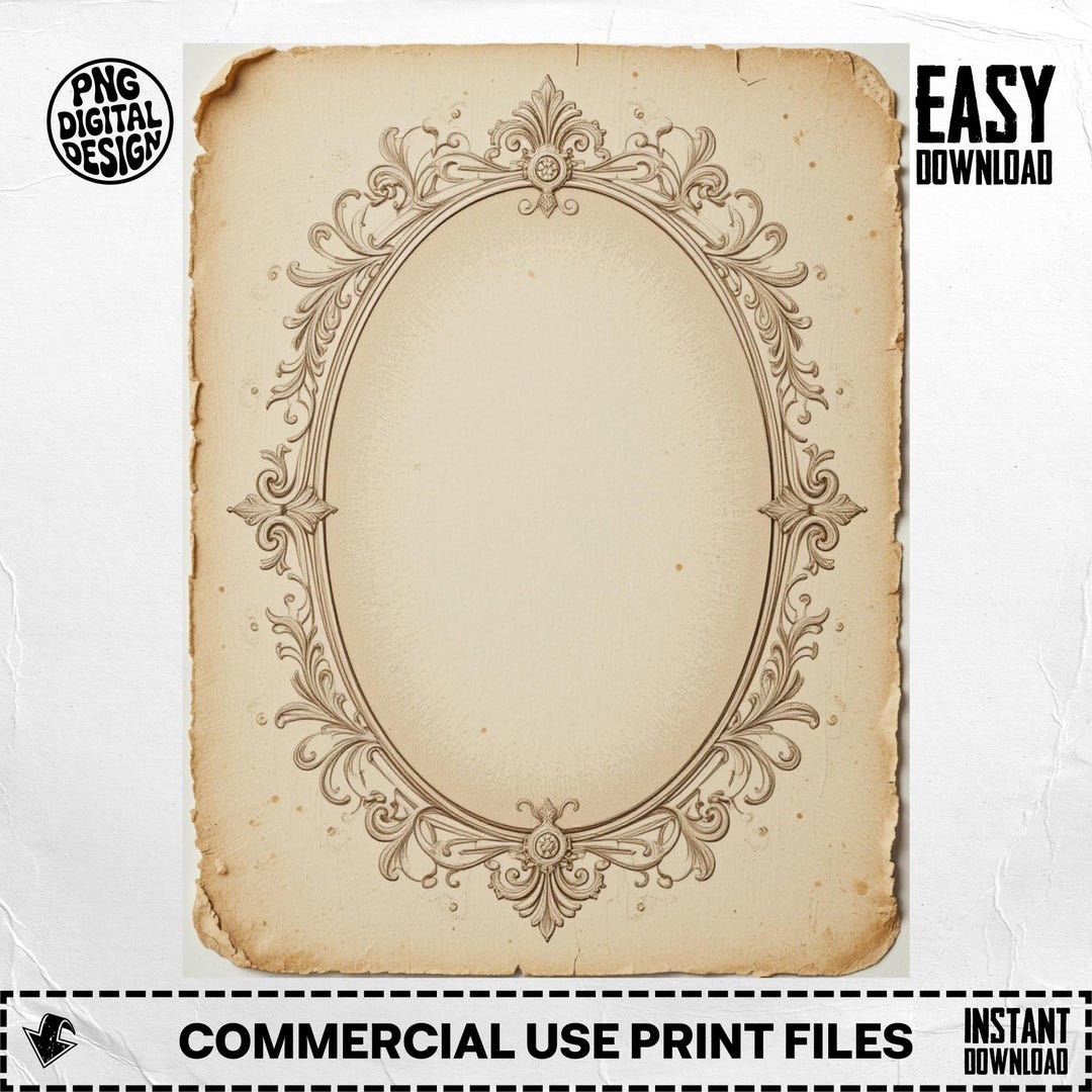12 Vintage Paper Frames, Digital Download, High Quality for ...