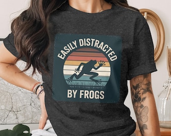 Fácilmente distraído por las ranas PNG, imágenes prediseñadas de ranas, rana retro PNG, rana divertida PNG, amante de las ranas PNG, descarga digital