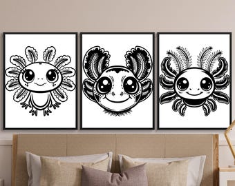 10 Cute Axolotl Bundle, Axolotl Clipart, Axolotl SVG, Cartoon Animal, Axolotl Lover, Sublimation SVG, Digital Download