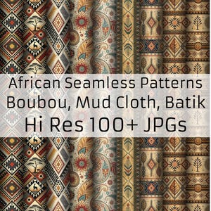 100+ bundle di modelli senza cuciture in stile fango africano, boubou, batik, patchwork di fango africano, modelli senza cuciture Jpeg ad alta risoluzione, modelli a tema africano