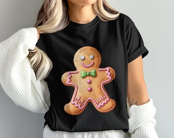 Gingerbread Man PNG, Christmas Clipart, Holiday Png, Cookie Png, Festive Sublimation, Digital Download,Coquette Aesthetic,Coquette Bow Style