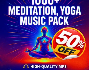Más de 1000 canciones para meditación y yoga, MP3 libres de derechos, música para sanación, relajación, afirmaciones y para dormir, audio de fondo para yoga (descarga digital).