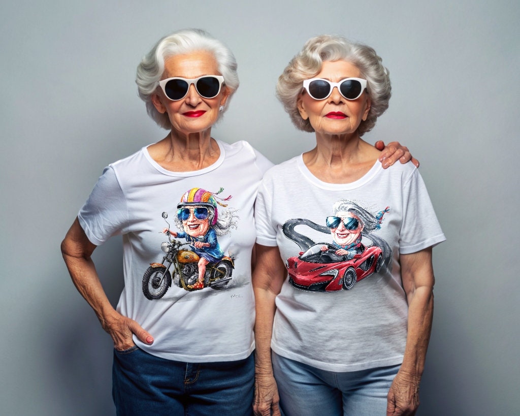 50+ Crazy Old Lady PNG Clipart Bundle Colorful Quirky Old Lady