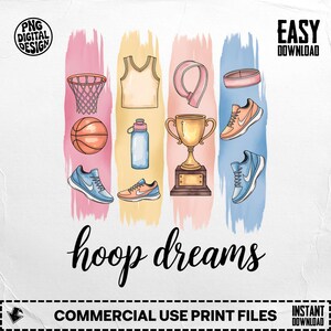 Hoop Dreams PNG, Basketball Png, Sports Png, Trophy Png, Athletic Clipart, Digital Download