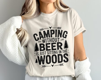 Acampar sin cerveza PNG, Acampar divertido PNG, Sentado en el bosque PNG, Fogata PNG, Al aire libre PNG, Sublimación PNG, Descarga digital