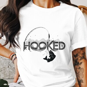 Hooked Png, Fishing Png, Fish Hook Png, Fishing Rod Png, Digital Download, Sublimation Png, Shirt Design, Cricut, Silhouette