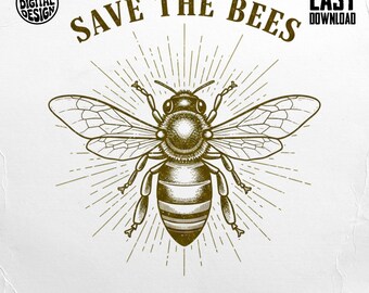 Save The Bees Png, Bee Png, Bee Clipart, Honey Bee Png, Bee Sublimation Design, Digital Download, Honeycomb Png
