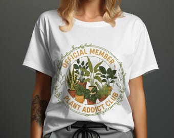 Plant Addict Club T-Shirt, Pflanzenliebhaber Sweatshirt, offizielles Mitgliedsgeschenk, Zimmerpflanze Shirt, Zimmerpflanzen T-Shirt, Gärtner Geschenk, Unisex