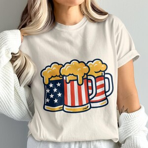 Patriotic Beer Mug Png, American Flag Beer, 4th of July Png, Beer Clipart, Party Png, Sublimation Png, Digital Download