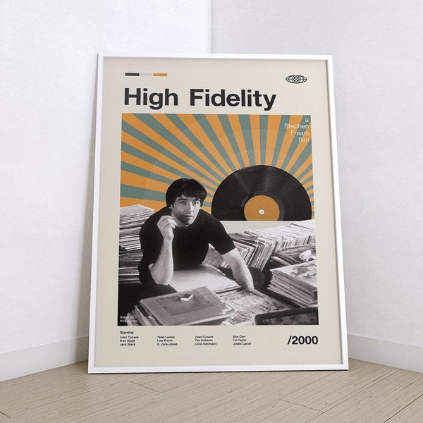 High Fidelity Mid Century Modern Movie Poster, Retro Film Art Prints, Movie Home Decor, Vintage Movie