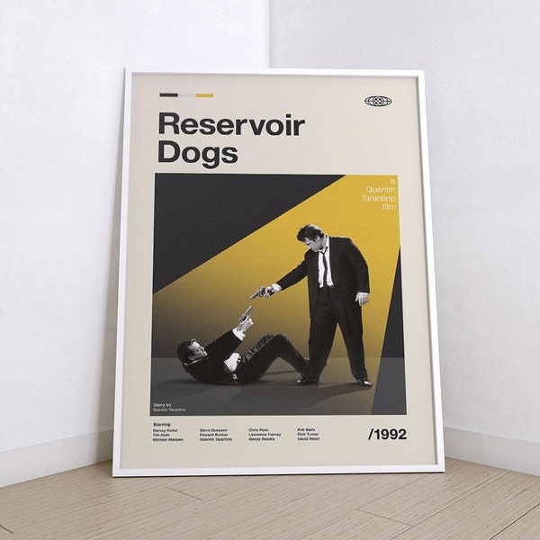 Reservoir Dogs Mid Century Modern Movie Poster, Retro Film Art Prints, Movie Home Decor, Vintage Movie
