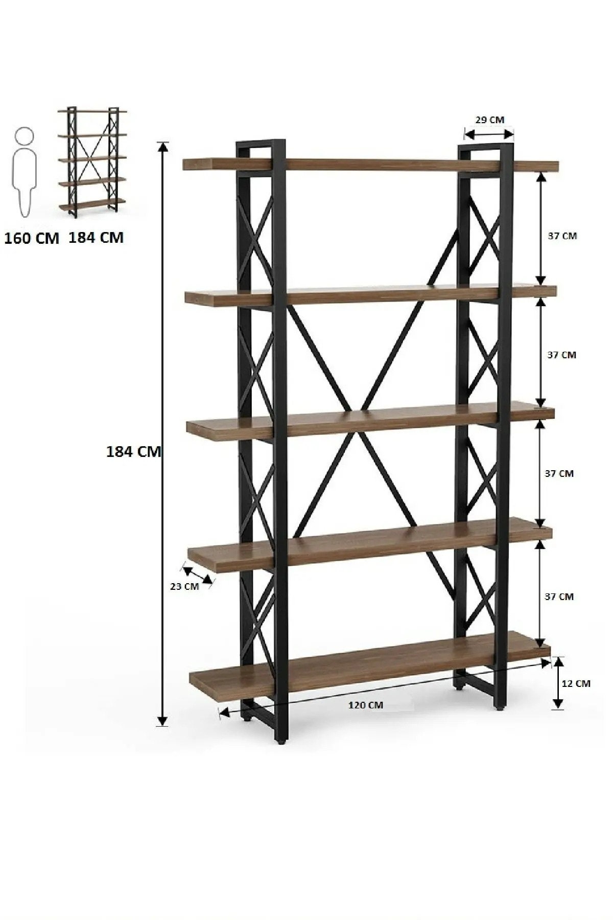 Iron wood bookcase Etsy