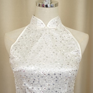 Halter Sequins Qipao  | Mandarin Collar | Modern Qipao  | Tea Ceremony Cheongsam