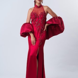 Puff Sleeve  | Tea Ceremony | Chinese Wedding | Red Wedding Dress | Bridal Sleeve