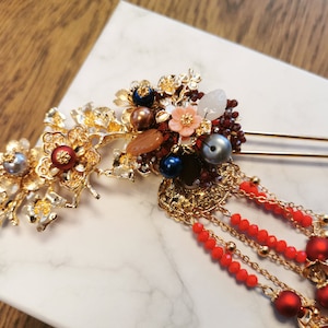 Modernes Haarstück | Orientalische Haarnadel | Chinesische Braut | Chinesische Teezeremonie | Chinesisches Brautkleid | Haarschmuck