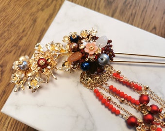 Modern Hair Piece | Oriental Hair Pin | Chinese Bride | Chinese Tea Ceremony | Chinese Wedding Dress | Hair Jewelry