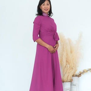 Modern 3/4 Sleeve A-Line Cheongsam  | Chinese Qipao | Mandarin Collar | Chinese Dress | Chinese Tea Ceremony | Mother of the Bride