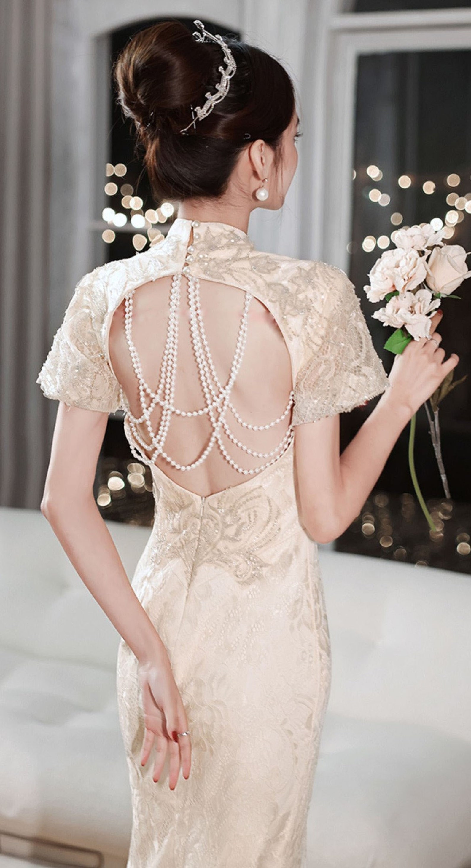 Modern Chinese Wedding Dress White Cheongsam Qipao Chinese - Etsy