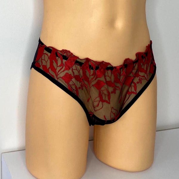 Sissy panty, Sissy lingerie for men, Luxury lace panties for men, Crossdresser clothing, Gay Underwear Panties, Mens lingerie sissy
