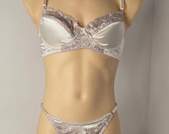 Sissy lingerie sets for men, Silk bra for transgender men, Sissy  lace balconette bra AA cup for men, Male Satin  lingerie