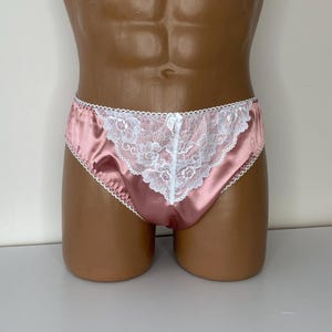 Feminine Men’s Cut  Glossy Vintage Style Bikini Underwear, Satin Panties for Men, Satin Panties, Silk Sissy Panties, Unisex Panties